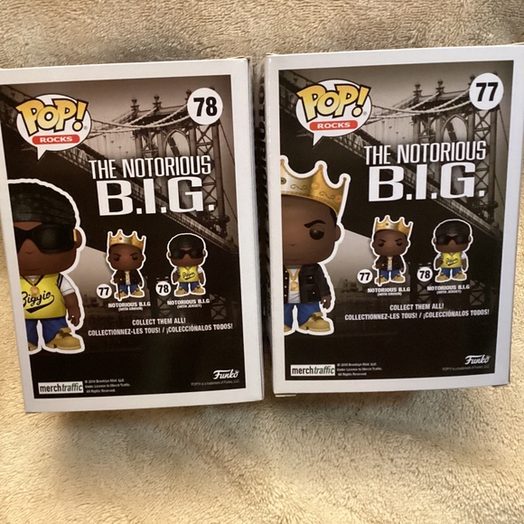 Funko Pop Notorious B.I.G. 77 78 with Jersey with Crown NEW - Picture 3 of 6